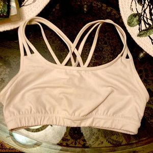 White Athleta Sports Bra Strapy Active